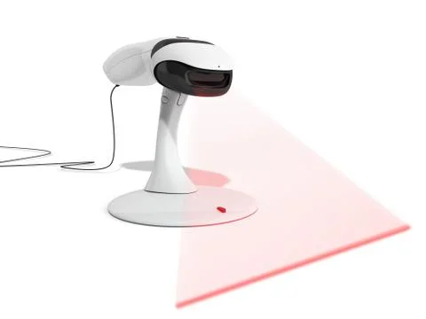 Barcode Scanner 3d render on white background Stock Illustration