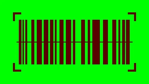 Barcode scanner animation with flashing red light on green screen Stock Footage 339473280