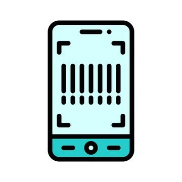 Barcode Scanner App icon, Mobile application vector illustration Stock Illustration