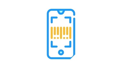 Barcode scanner application color icon animation Stock Footage 166376245