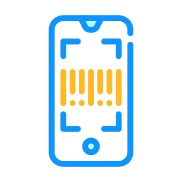 Barcode scanner application color icon vector illustration Stock Illustration