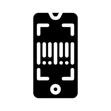 Barcode scanner application glyph icon vector illustration Stock Illustration