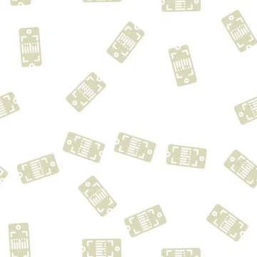 Barcode scanner application glyph vector seamless pattern Illustrazione stock