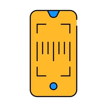 Barcode scanner application icon color illustration Stock Illustration