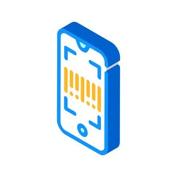 Barcode scanner application isometric icon vector illustration Illustrazione stock