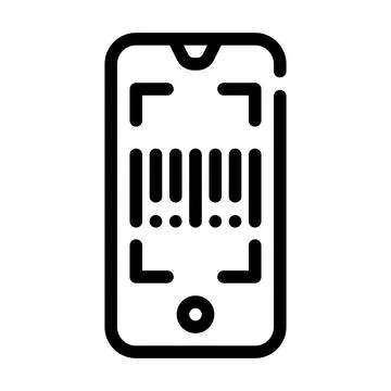 Barcode scanner application line icon vector illustration Illustrazione stock