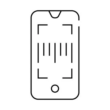 Barcode scanner application line icon vector illustration Illustrazione stock