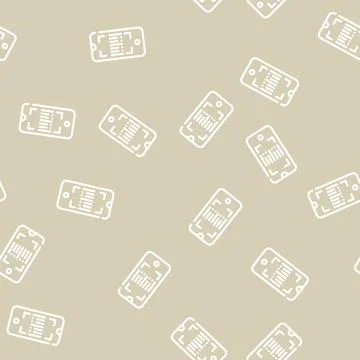 Barcode scanner application line vector seamless pattern Illustrazione stock