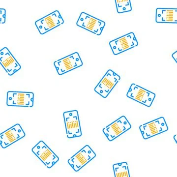 Barcode scanner application vector seamless pattern Illustrazione stock