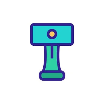 Barcode scanner back view icon vector outline illustration Stock Illustration