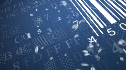 Barcode scanner by barcode reader. Closeup on array of digits. chaos digits. Ani Vídeo Stock 48882238