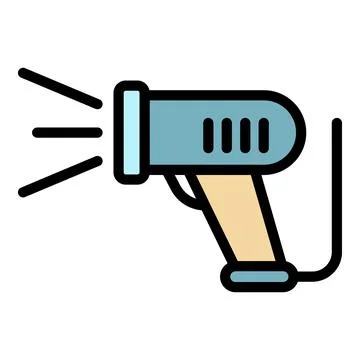 Barcode scanner device icon color outline vector 스톡 일러스트