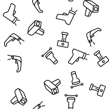 Barcode Scanner Device Vector Seamless Pattern Stock Illustration