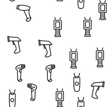Barcode Scanner Device Vector Seamless Pattern イラスト素材