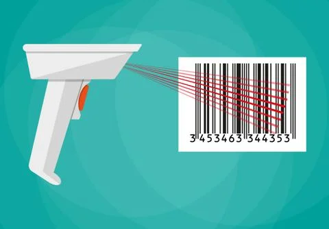 Barcode scanner flat design Stock Illustration
