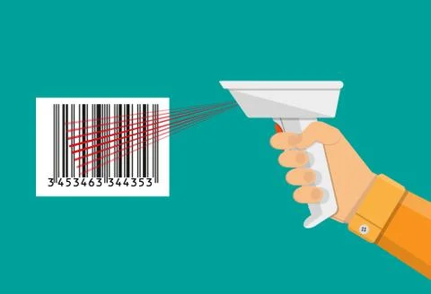 Barcode scanner flat design Stock Illustration