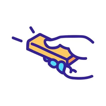 Barcode scanner in hand icon vector outline illustration Stock Illustration