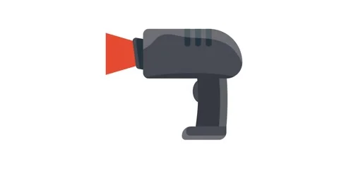 Barcode scanner icon alongside a gun icon, representing security or invento.. Stock Footage 332461564