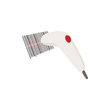 Barcode scanner icon, cartoon style Stock Illustration