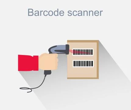 Barcode Scanner Icon Design Style Stock Illustration