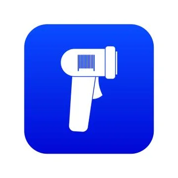 Barcode scanner icon digital blue Stock Illustration