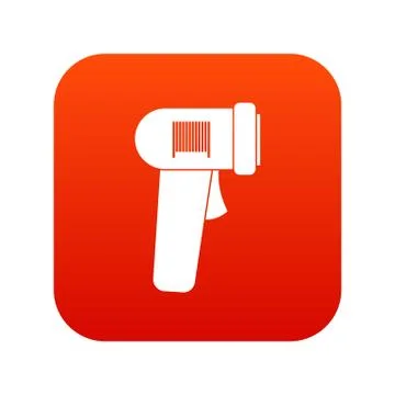 Barcode scanner icon digital red Illustrazione stock
