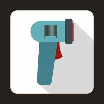 Barcode scanner icon in flat style Stock Illustration