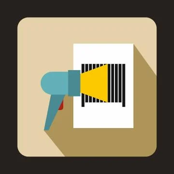 Barcode scanner icon in flat style Stock Illustration