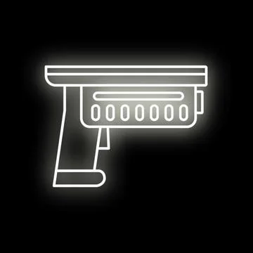 Barcode scanner icon glowing with neon effect Stock Illustration