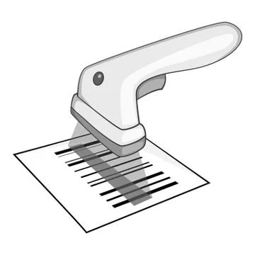 Barcode scanner icon, gray monochrome style Illustrazione stock