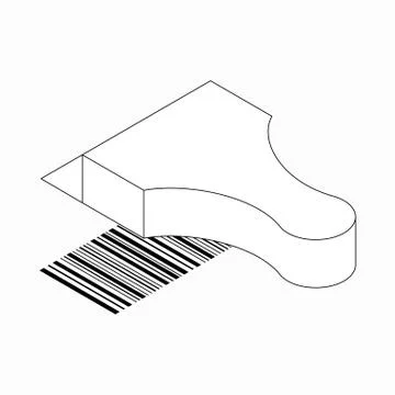 Barcode scanner icon, isometric 3d style Stock-Illustration