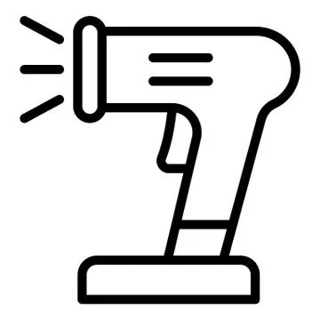 Barcode scanner icon, outline style Illustrazione stock