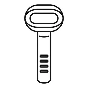 Barcode scanner icon, outline style Illustrazione stock