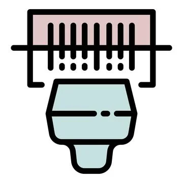 Barcode scanner icon outline vector. Mobile code Illustrazione stock