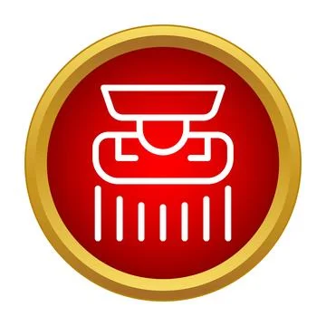Barcode scanner icon red circle scanning technology Stock Illustration
