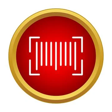 Barcode scanner icon red circle symbol Stock-Illustration