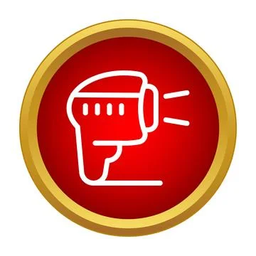 Barcode scanner icon red gold button Illustrazione stock