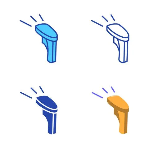 Barcode scanner icon set in flat and line style Illustrazione stock