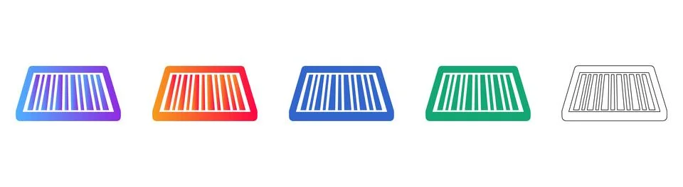 Barcode Scanner Icon Set Stock Illustration