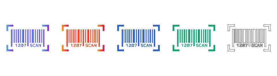 Barcode Scanner Icon Set for Retail and Logistics Stock Illustration