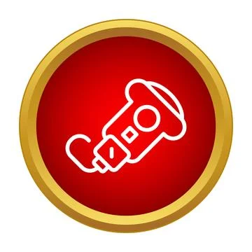 Barcode scanner icon symbol in red circle Stock Illustration