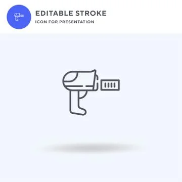 Barcode Scanner icon vector, filled flat sign, solid pictogram isolated on wh Illustrazione stock