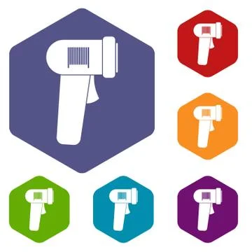 Barcode scanner icons set Stock-Illustration