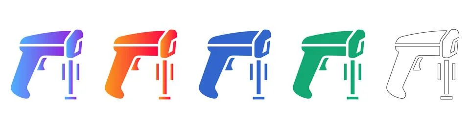 Barcode Scanner Icons Set 스톡 일러스트