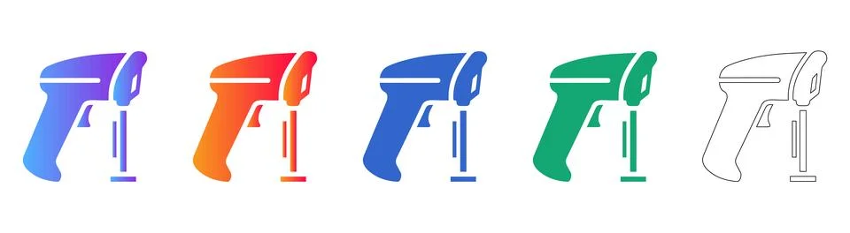 Barcode Scanner Icons Set 스톡 일러스트