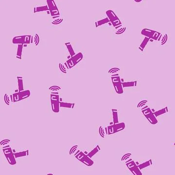 Barcode scanner industry 3 glyph vector seamless pattern Illustrazione stock