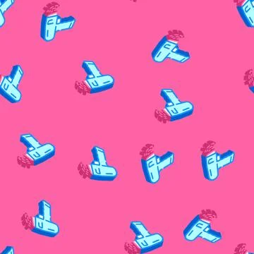 Barcode scanner industry 3 isometric icon seamless pattern Stock Illustration