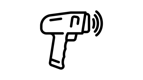 Barcode scanner industry 3 line icon animation Stock Footage 326751386