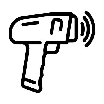 Barcode scanner industry 3 line icon vector illustration Illustrazione stock