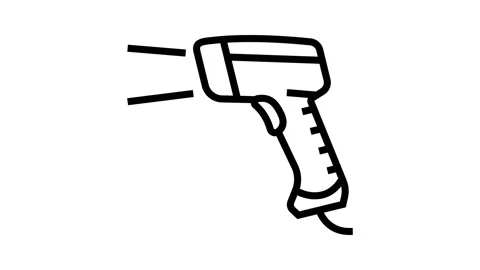 Barcode scanner industry line icon animation Stock Footage 326125590